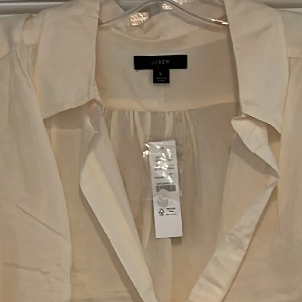 J.Crew Eco cupro-blend collared V-neck popover top BD789